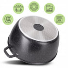 GARNEK 8,0 L tradycyjny MARMUROWY KOCIOŁEK POKRYWA INDUKCJA GAZ KAMILLE aluminiowy 30 cm do piekarnika, zmywarki