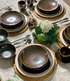 Alumina Bogucice Cottage Cappuccino Filiżanka ze spodkiem 300 ml kubek porcelanowy do kawy, beżowy w kropki