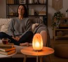 lampa solna KŁODAWSKA 4-6 KG z soli kłodawskiej na BUKOWEJ podstawce