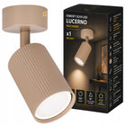 LAMPA SUFITOWA GU10 LED wisząca żyrandol kinkiet Beżowa Kaszmir ryflowana oprawa punktowa cylindryczna maks. 35 W