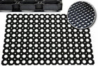 Wycieraczka gumowa wejściowa duża mata ażurowa ażur rubber 50x100 16mm pod drzwi do domu, czarna, do obuwia