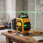 Poziomica laserowa płaszczyznowa laser krzyżowy 360 4D 16 linii PRO zielony niwelator do glazury, remontu i montażu