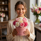 Flowerbox Kwiaty Mydlane Róże w Pudełku Prezent Urodziny Imieniny Rocznice ozdoba wnętrza, kompozycja kwiatowa