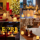 Świeczki LED Tealight Bezpłomieniowe na Baterie Zestaw 24 szt Ciepłe wkłady do lampionu i stroika, dekoracja stołu