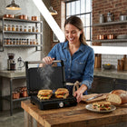 Opiekacz grill do kanapek panini toster rozkładany elektryczny duży 1500W nominalna czarny