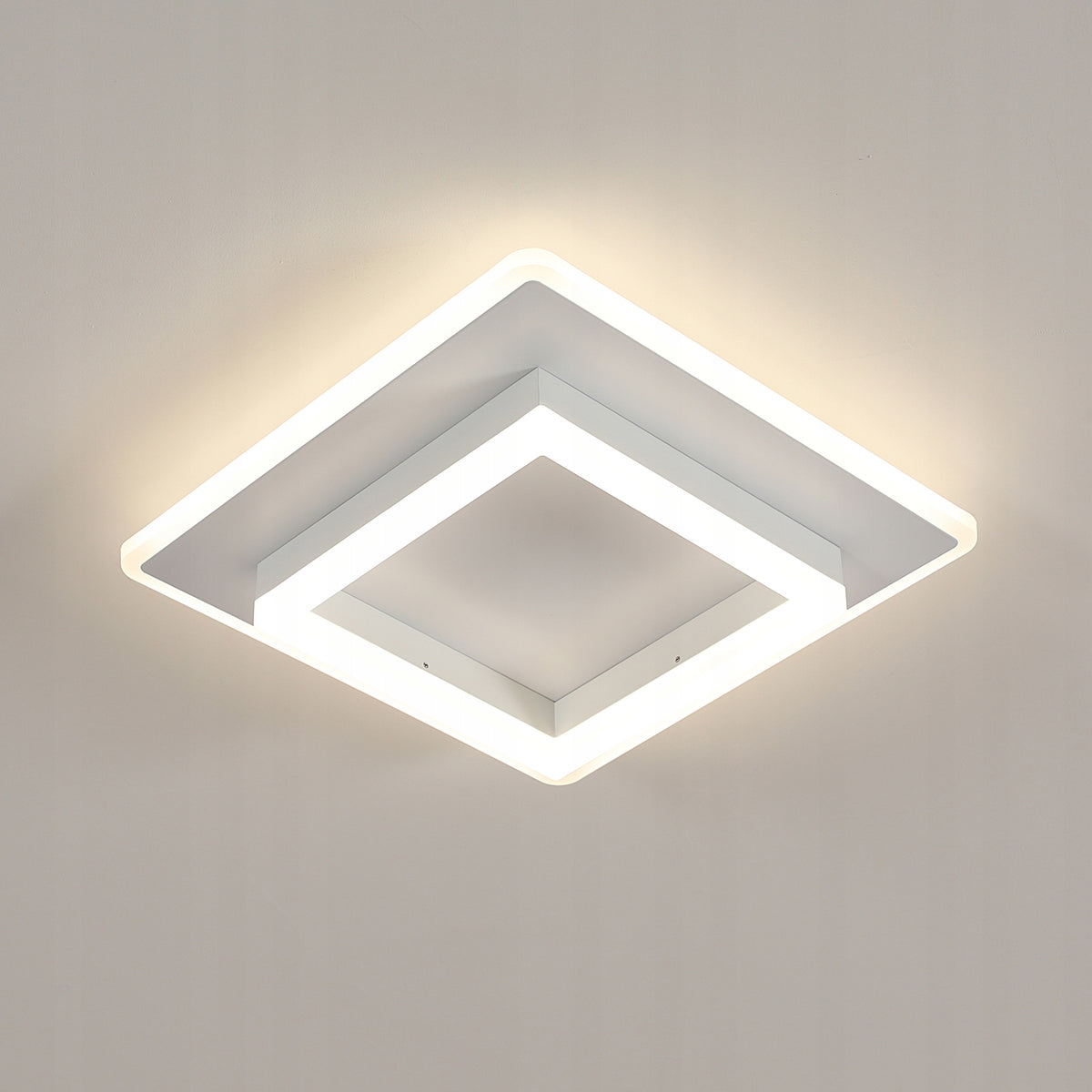 Lampa Sufitowa Plafon LED Kwadratowy Biały Natynkowy Nowoczesny 4500K 30W oprawa do salonu kuchni korytarza, neutralna
