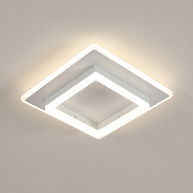 Lampa Sufitowa Plafon LED Kwadratowy Biały Natynkowy Nowoczesny 4500K 30W oprawa do salonu kuchni korytarza, neutralna barwa, zintegrowane oświetlenie