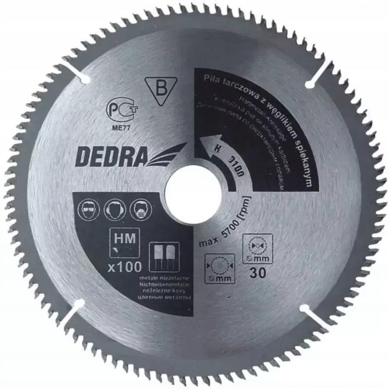 Tarcza do cięcia drewna piła dedra H250100 tarczowa widiowa 100T 250x30mm 1 szt.