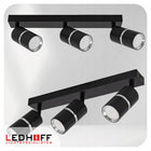 Lampa sufitowa LED kinkiet spot oprawa listwa 3x GU10 tuba czarna srebrna oświetlenie punktowe aluminiowe do salonu