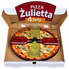 Pudełko na alkohol pizza żulietta 4SETY prezent dla faceta mężczyzny 18-99 stojak butelkowy, gadżet z nadrukiem na