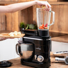 Robot kuchenny planetarny mikser z misą blender szklany maszynka do mięsa 6 prędkości, pojemnik stalowy 5 l, koktajler