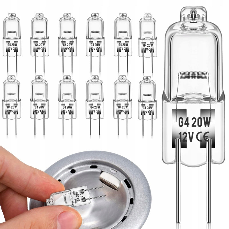 Żarówka halogenowa halogen JC G4 20W 12V żarnik 12 szt. kapsułka 200 lm ciepłe białe światło 2700 K do lamp