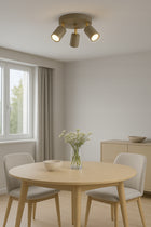 Lampa Sufitowa Żyrandol Plafon Beżowa Gray Beige GU10 LED 856-EG3 Regulowan oprawa wisząca metalowa 3-punktowa do