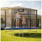 Trampolina ogrodowa dla dzieci osłona sprężyn siatka drabinka 244 CM 8 FT do skakania, okrągła, obciążenie do 100 kg