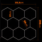 Lampa LED Hexagon Sufitowa Panel Oświetlenie Do Garaż Warsztat 313 x 298 cm plafon techniczny, zimna barwa światła