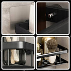 2X półka łazienkowa wisząca pod prysznic do łazienki mocna czarna loft metalowy organizer na kosmetyki, 30x13 cm