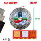 TARCZA DIAMENTOWA DO GRESU 125mm CIĘCIA SZLIFOWANIA PŁYTEK GLAZURY 45 STOPN beton, cegła, kamień, szkło, ceramika