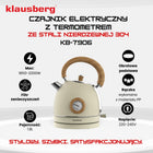 Czajnik elektryczny 1,8l Klausberg KB-7906 retro z Termometrem Beżowy 2200W 1.8 l 2200 w metal