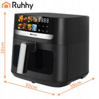 Air Fryer Frytkownica Beztłuszczowa Ruhhy AirCrisp 8l + 8 Programów Okienko czarny