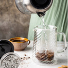 Srebrny Zaparzacz do kawy herbaty szklany 1 Lit French Press klausberg 7764 tłokowy dzbanek 1000 ml, 8 filiżanek, można