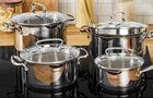 Garnek z pokrywą wysoki TEFAL Duetto 22cm indukcja 22 cm 6.1 l /Wzór stal nierdzewna