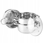 GARNEK DO GOTOWANIA NA PARZE PAROWAR 3,3L 20CM GARNEK INDUKCJA GAZ GARNKI 3 poziomy, zmywarka, kuchnie ceramiczne