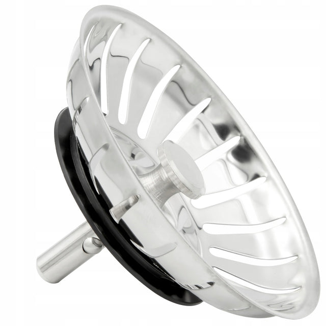 Sitko korek koszyk do zlewu zlewozmywaka 79mm metalowa zatyczka odpływowa, filtr kuchenny srebrny z wystającym uchwytem