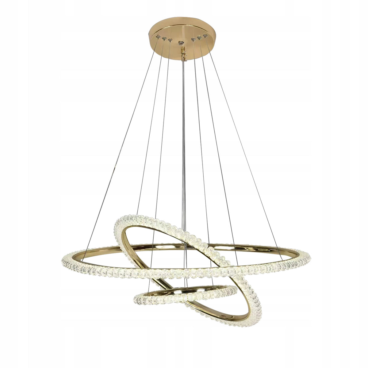 Lampa Wisząca Sufitowa LED Złota Kryształowa Żyrandol Nowoczesna Toolight do salonu jadalni nad stół 3 punkty świetlne