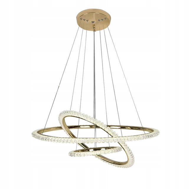 Lampa Wisząca Sufitowa LED Złota Kryształowa Żyrandol Nowoczesna Toolight do salonu jadalni nad stół 3 punkty świetlne 72 w aluminiowa