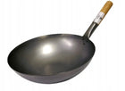 Wok blaszany spód zaokrąglony śr. 35cm patelnia chińska nieprzywierająca do smażenia dań azjatyckich, nienagrzewające