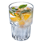 SZKLANKI DO NAPOJÓW ZIMNYCH 320ml DRINKÓW ZESTAW SZKLANEK RYFLOWANE 6szt do wody, soków i lemoniady, bezbarwne, do