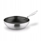 Patelnia WOK Indukcja pokrywka duży stal Starke Pro Linesta Steel 30x9cm tradycyjna 90 mm 30 cm /Wzór