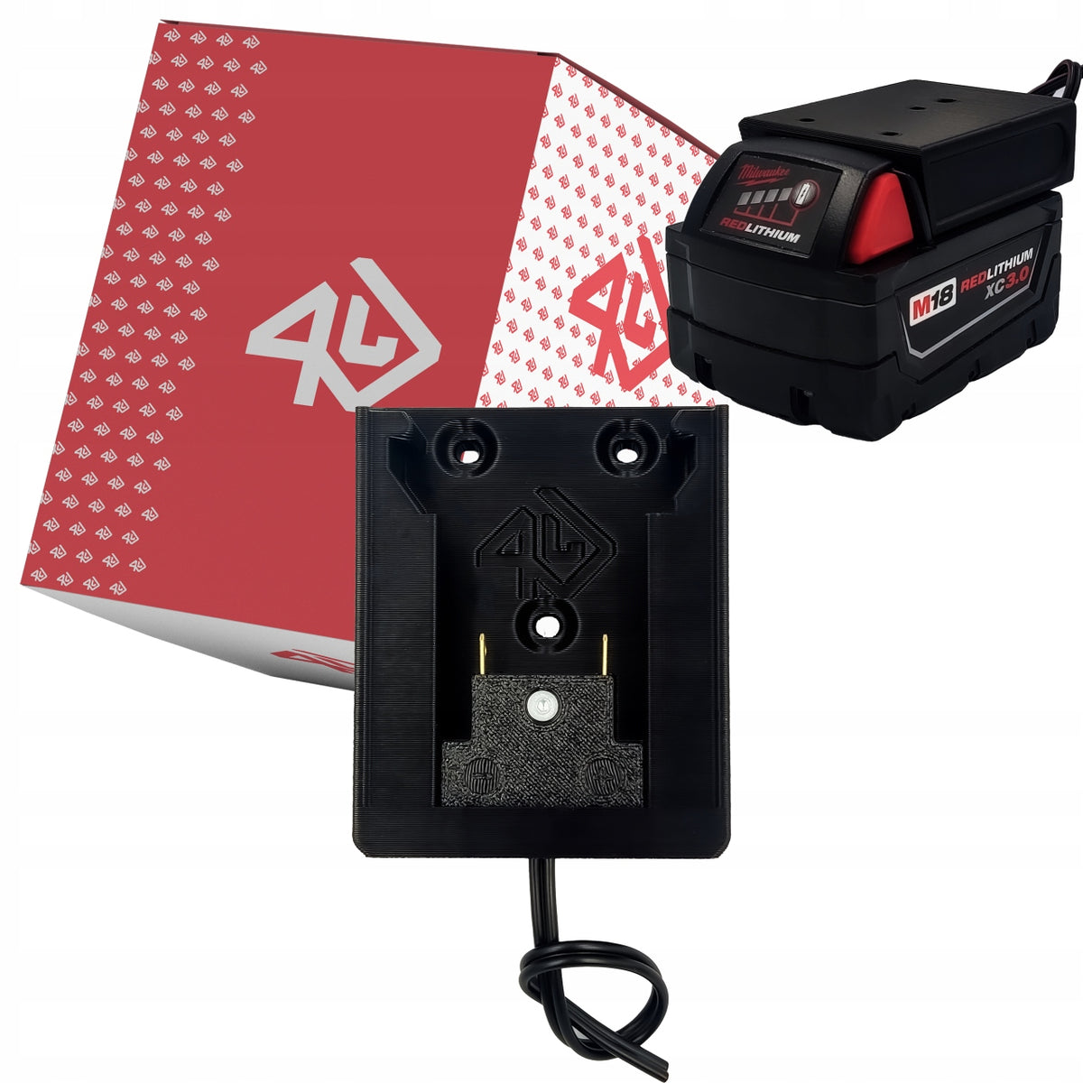 ADAPTER DO BATERII AKUMULATORA MILWAUKEE 18V M18 przejściówka, złącze zasilające, osprzęt elektronarzędzi
