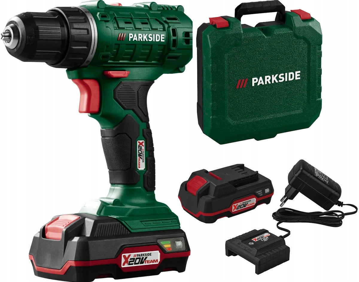 PARKSIDE Wiertarko-wkrętarka akumulatorowa 20V 20-Li A1 + akumulator + ładowarka do wiercenia i wkręcania, 40 Nm, 2 Ah