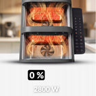 Frytkownica beztłuszczowa dwukomorowa pionowa panel boczny LED Air Fryer szary