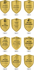 Tabliczka nagrobna odporna aluminiowa dibond grób 20x15cm tablica cmentarna, oznaczenie miejsca pochówku