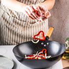 WOK 30 cm z pokrywką KINGHoff KH1984 stal węglowa nieprzywierająca Indukcja patelnia głęboka do smażenia