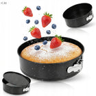 Blacha do pieczenia tortownica 20 cm okrągła forma rozpinana marmurkowa foremka cukiernicza, metalowa, wyjmowane dno