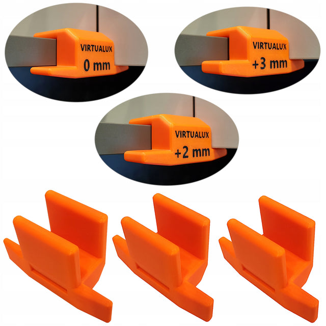 Zestaw 3x Szablon do Frontów Uchwyt Stolarski Przymiar Montażu 18mm 0,2,3mm pozycjoner do nawiercania mebli, plastikowy wzornik