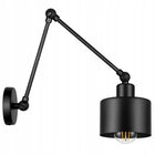 Lampa Ścienna Kinkiet Loft Edison LED oprawa na żarówkę E27, czarna metalowa, 1 punkt światła, do salonu i sypialni