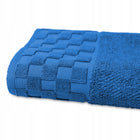 Ręcznik kąpielowy 70x140 premium 550g duży gruby bawełniany Grid niebieski szybkoschnący, geometryczny, na prezent