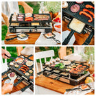 Grill elektryczny raclette duży XL 8 osób mocny 1400W patelenki szpatułki nominalna