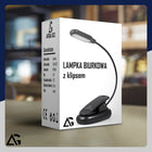 LAMPKA DO CZYTANIA KSIĄŻEK LED NOCNA BIURKOWA BEZPRZEWODOWA USB Z KLIPSEM akumulatorowa 26 cm czarna do łóżka i podróży