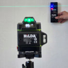 Poziomica laserowa hilda 16 linii laser krzyżowy 4D zielony tyczka 4,2m niwelator budowlany, 360°, zasięg 35 m