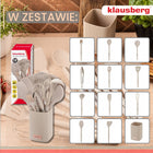 Zestaw przyborów kuchennych BEŻOWY 12el KLAUSBERG KB-9012 silikon stojak akcesoria do gotowania łopatka łyżka cedzakowa