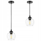 Lampa wisząca sufitowa żyrandol kula LED oprawa szklana czarna E27 do salonu kuchni jadalni, 1 punkt, max 60 w
