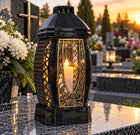 Znicz nagrobny znicze na grób duży elegancki masywny ozdobny lampion cmentarny led 38 cm ponad 75 h