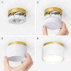 Oprawa Halogenowa GX53 Lampa Sufitowa TUBA LED Natynkowa Ryflowana SPOT oczko okrągłe białe złote do wnętrz, 12 W
