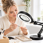 LAMPA Z LUPĄ LED KOSMETYCZNA BIURKOWA 84 LED ZACISK PODSTAWA SOUNIX do manicure i makijażu, stylizacji paznokci