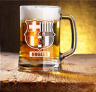 Duży KUFEL DO PIWA KIBICA FC BARCELONA + Grawer Twojego IMIENIA Prezent LUX pokal ze szkła 660 ml, można myć w zmywarce